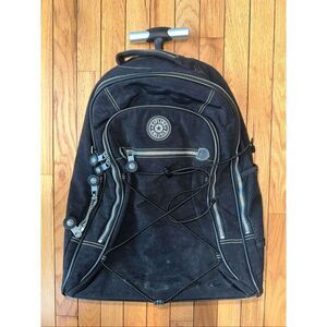 Kipling Wheeled Rolling Backpack Carry On Luggage Black